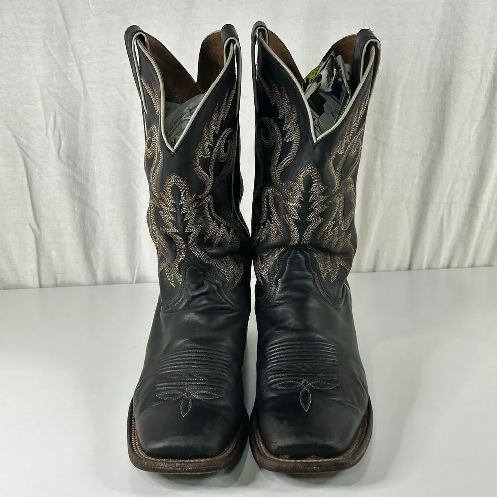 Nocona Cowboy Boots Black Leather Square Toe Nl4035 Mens 9